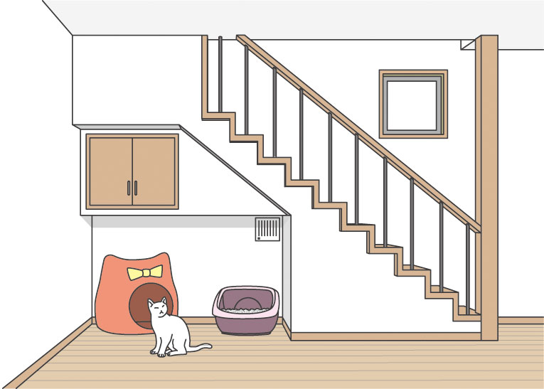 楼梯下宠物空间图片
